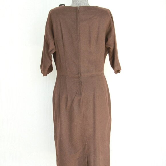50's cashmere brown dress - made in Canada - Picture 2 of 3